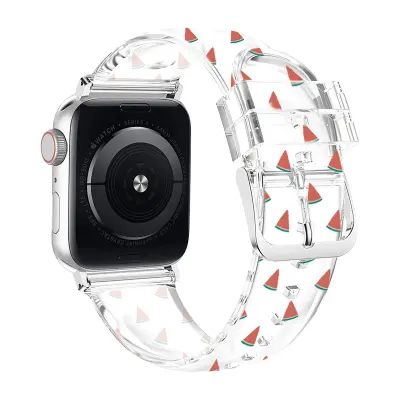 Apple Watch Strap Series 1 do 8 in SE Transparent z vzorcem lubenice
