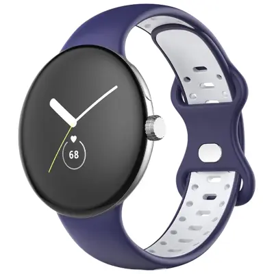 Paš?ek za Google Pixel Watch iz dvobarvnega silikona, paš?ek 241 mm - modro-bel