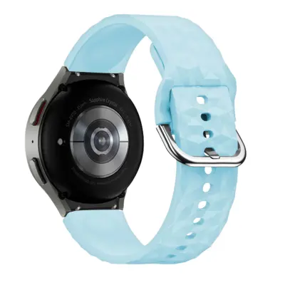 Paš?ek za Samsung Galaxy Watch 5 / Watch 5 Pro / Watch 4 Classic / Watch 4 iz silikona, tekstura romba - svetlo modra