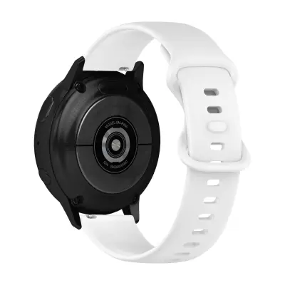 Paš?ek za Samsung Galaxy Watch 5 / Watch 4 / Active 2 / Active 40 mm, gladek in nastavljiv silikon - bel