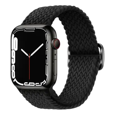 Paš?ek za Apple Watch 41 mm / 40 mm / 38 mm, pleten najlon z zaponko, ?rna