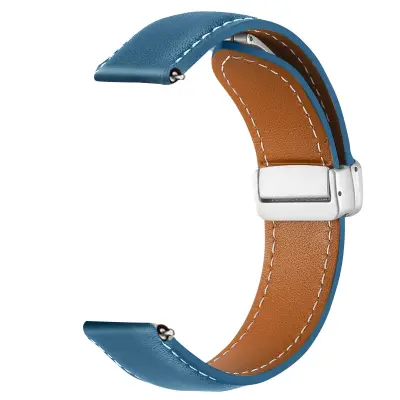 Usnjen paš?ek za Samsung Galaxy Watch 5 / 5 Pro / 4 Classic / 4 z magnetno preklopno zaponko - moder