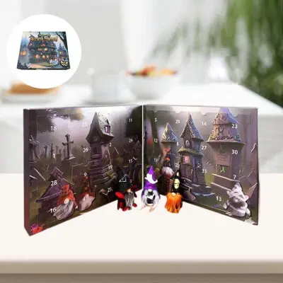 Adventni koledar Gnome za noč čarovnic 2024, adventni koledar za noč čarovnic z darilnimi lutkami