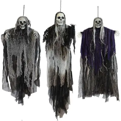 3 Kosi Viseči Okraski Skeleton Ghost za noč čarovnic Grim Reaper za najboljše zunanje okraske za noč čarovnic A