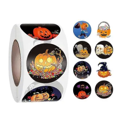 500 kosov/zvitek nalepke za noč čarovnic Pumpkin Skeleton Decal Vodoodporne nalepke DIY darilna papirna nalepka za noč čarovnic Party Favor