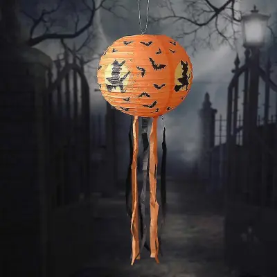 Papirnate luči za noč čarovnic, bučne luči, pajek, ki visi okrasek, okostnjak, grozljivke, rekviziti, dekoracije za zabavo za noč čarovnic.
