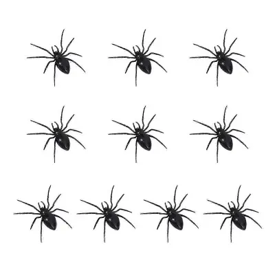 Vzdržljivi plastični pajki za noč čarovnic, komplet 10 rekvizitov Eerie Crawly, pripomočki za zabavo za noč čarovnic, večbarvne dekoracije fes