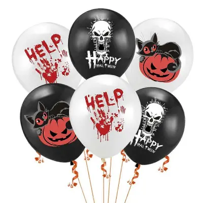 20 balonov za noč čarovnic z lobanjo, svetilko Jack-O-Lantern in mačko za okrasitev zabave za noč čarovnic