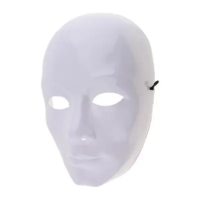 Moška nepobarvana maska ​​za maske, plastična prazna maska ​​za noč čarovnic, bela