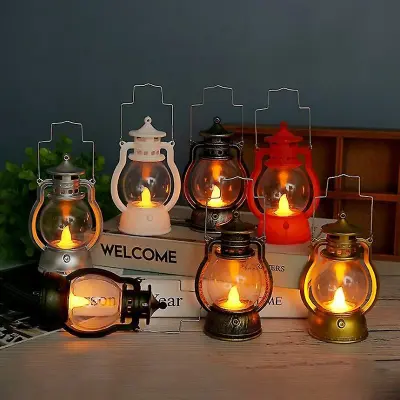 Retro oljna svetilka za noč čarovnic, okrasna LED svetilka za majhne domače zabave