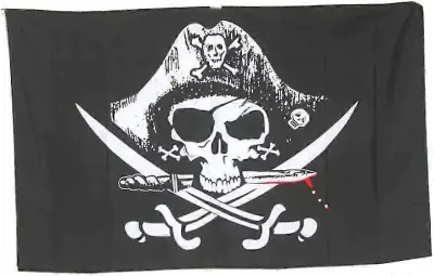 Dekoracija za noč čarovnic Dead Man Banner Pirate 90x150cm črna 1 kos