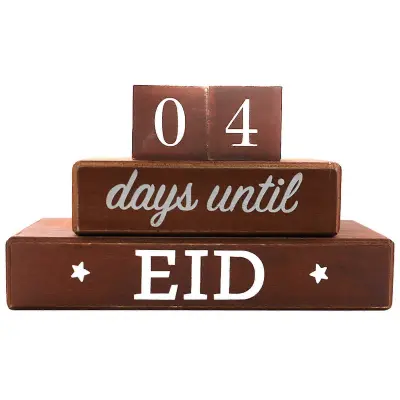 Odštevalni koledar Eid Reverzibilni leseni bloki Odštevalni koledar do božiča, noči čarovnic, zahvalnega dne, poroke