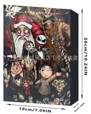 Odštevalni koledar za noč čarovnic Ghost Atmosphere Gothic Christmas 24 daril Škatla za adventni dan