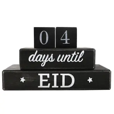 Odštevalni koledar Eid Reverzibilni leseni bloki Odštevalni koledar do božiča, noči čarovnic, zahvalnega dne, poroke