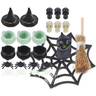 1Set Okraski za noč čarovnic Plastične figurice Dodatki za hišo za punčke Halloween Miniaturne figurice