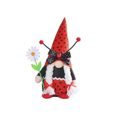Noč čarovnic Gnomes Spring Ladybug Gnomes Scandinavian Tomtes Nisse Swedish Dwarfs Faceless Doll Kitchen Tiered Platy Decor