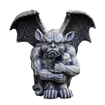 Ustvarjalni krilati kip gargojla, gotski sedeči varuh, zlobni demon, kiparska figurica, smolni okras, noč čarovnic, vrtna dekoracija dvorišča