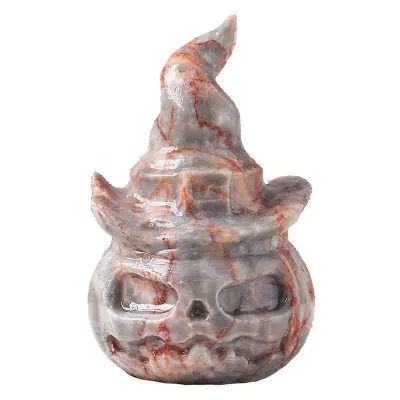 Noč čarovnic Faux Crystal Pumpkin Luč Ornament Ročno izdelano Carving Hollowing Process Gemstone Dekoracija domačega namizja