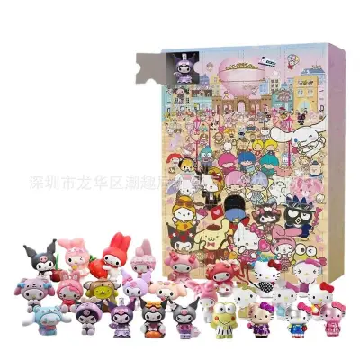 Nova škatla za koledar Sanrio KT Cat za noč čarovnic. Škatla za koledar Sanrio 24-delna slepa škatla