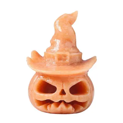 Noč čarovnic Faux Crystal Pumpkin Luč Ornament Ročno izdelano Carving Hollowing Process Gemstone Dekoracija domačega namizja
