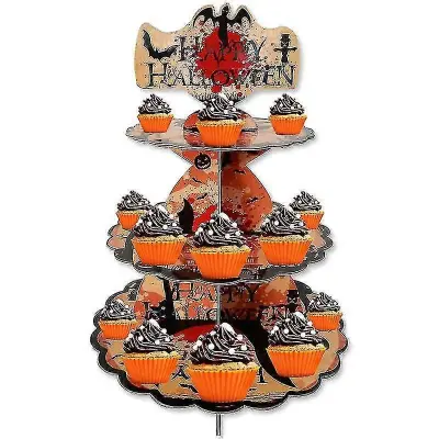 Happy Halloween Party Pumpkin Cupcake Display Stojalo Dekoracija za noč čarovnic 2023 Za dom Otroške usluge D