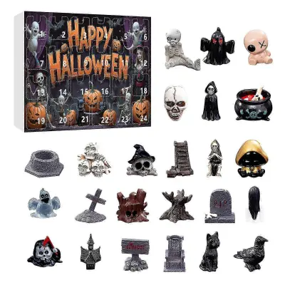 2025 Halloween 24 Days Nightmare adventni koledar s 24 kosi klasičnih figur lutk za noč čarovnic Blind Box za otroke in odrasle