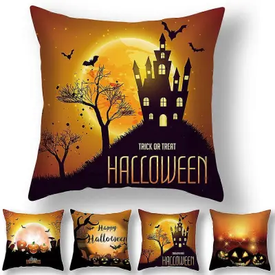 Prevleke za vzglavnike za noč čarovnic 18"x18", Pumpkin Ghost Happy Halloween, prevleke za vzglavnike, okraski, prevleke za blazine za kavč