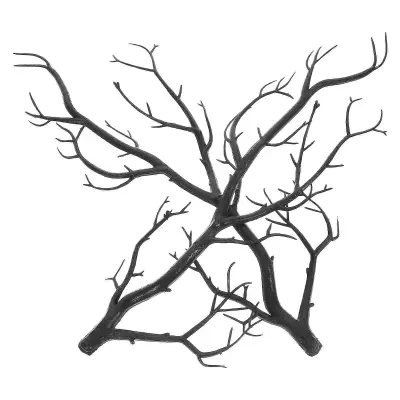 Dekoracija vej za noč čarovnic Umetno rogovje, posušene drevesne veje Diy Crafts Dekoracijski dodatki Črna 30,00 X 13,00 X 1,00 CM 2 kosa