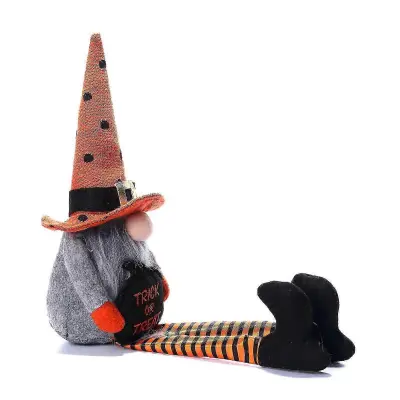Noč čarovnic Gnome z dolgimi nogami Pumpkin Topper Hat Gnomes Ornament Decor for Halloween Party Kmečka jedilna miza Decoration Supplies