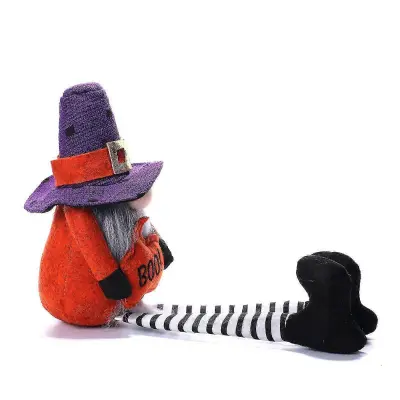 Noč čarovnic Gnome z dolgimi nogami Pumpkin Topper Hat Gnomes Ornament Decor for Halloween Party Kmečka jedilna miza Decoration Supplies