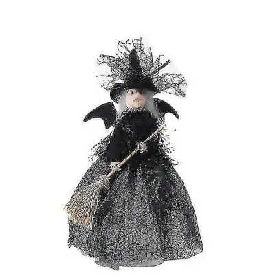 Okraski za noč čarovnic Ghost Festival Witch Doll Tree Top Star Namizna dekoracija Punčna dekoracija (1 kos, črna) - Snngv
