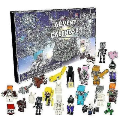 24-delni adventni koledar Minecraft Gradniki Igrače Božič Noč čarovnic Igrača Darilo Minifigura Set Puzzle Darilo - WELLNGS 24 KOSOV