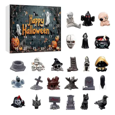 2025 Halloween 24 Days Nightmare adventni koledar s 24 kosi klasičnih figur lutk za noč čarovnic Blind Box za otroke in odrasle