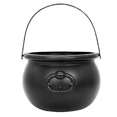 2 kosa Black kessel Witch Cauldron, vedro za sladkarije, kostumski dodatek za noč čarovnic, dekoracija, plastika, V x G: 13 x 19 cm, fant, dekleta