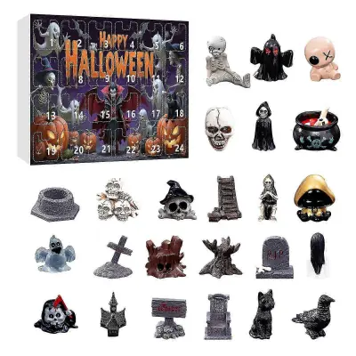 2025 Halloween 24 Days Nightmare adventni koledar s 24 kosi klasičnih figur lutk za noč čarovnic Blind Box za otroke in odrasle