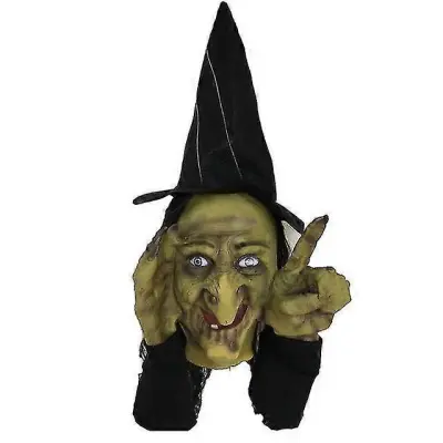 Čarovnica Jianghuo Scary Tapping Window Halloween Dekoracija za Haunted House Show Prank Vrtna okenska polica Ornament