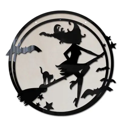 Viseča čarovnica Wall Art Decor Akrilni okraski za zunanjo dekoracijo vrtnega dvorišča