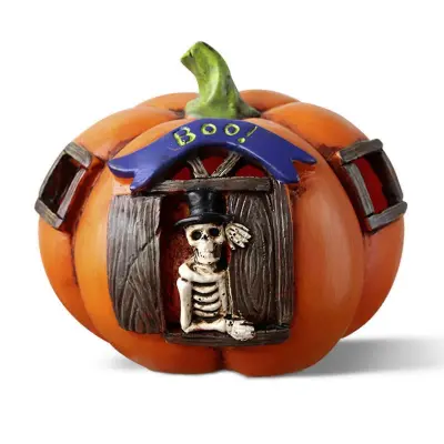 Nočna lučka iz smole Pumpkin Skull Lamp Led Night Light za dekoracijo doma za zabavo za noč čarovnic