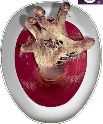 Komplet vinilnih nalepk za stranišče za noč čarovnic Bloody - Horrible Scary Home Decor - kopalnica Kričeča krvava temna bitja