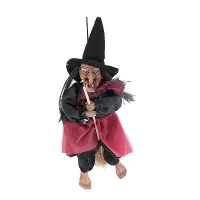 1PC Halloween Viseča čarovnica Glasovno aktivirana indukcijska čarovnica Viseči okraski za duhove Rekviziti za bar Hiša s straši brez baterije