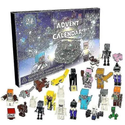 24 kosov Adventni koledar Minecraft Sestavljen gradnik Igrača Božič Noč čarovnic Igrače Darilo Minifigure Set Puzzle Darila V