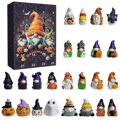 Škrat za noč čarovnic Škatla za adventni koledar Figurice gnomov Odštevalni koledar Punčke škratov Koledar Darilna škatla Darilo B