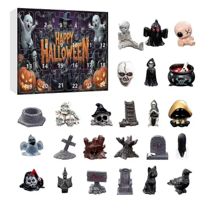 2025 Halloween 24 Days Nightmare adventni koledar s 24 kosi klasičnih figur lutk za noč čarovnic Blind Box za otroke in odrasle