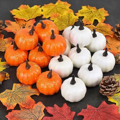 12 kosov Mini umetna simulacija bučnega dekorja za noč čarovnic Zelenjava Diy Craft Halloween Home Party Decoration Farmhouse Harvest
