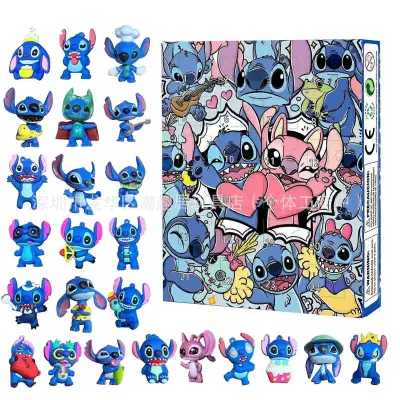 2025 Stitch Lilo & Stitch Božični adventni koledar Škatla za zavese 24 Halloween Countdown Anime Škatla za zavese