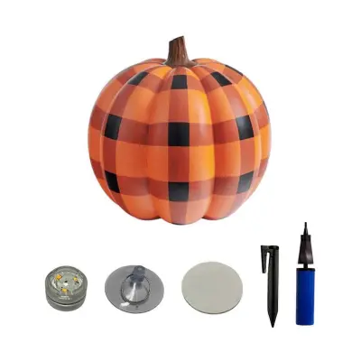 Pumpkin Napihljiva okrašena žoga Glow Halloween Blow up Ball z vstavkom v tla, luč za verando na vrtu