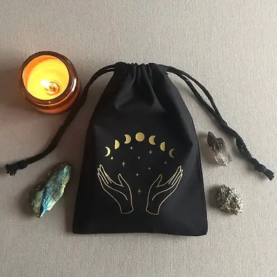 5 kosov Moon Witch Drawstring Pouch Vrečke za tarot karte, kristali Witchy Things Halloween Party Witch Birthday Decoration Favor