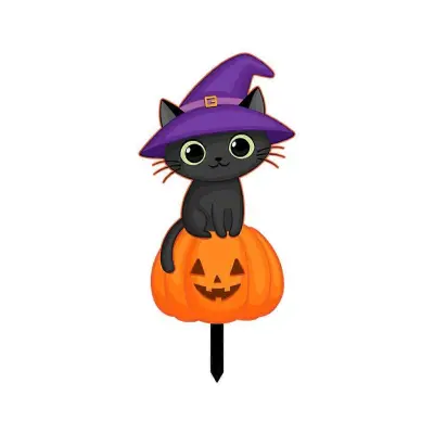 Akrilna Halloween Mačka Pumpkin Dvorišče Znak Okrasni Vrt Stake Party Dekoracija za Poroko, Rojstni dan, Počitniška zabava