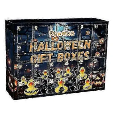 Halloween Duck Adventni koledar, Advent Countdown 24 Mreža Presenečenje Dekoracija Gumijasta Račka Slepa Škatla Igrača