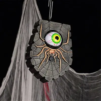 Halloween Haunted House Doorbell Eyeball Spider Horror Decorations with Spooky Sounds, Grozljivi rekviziti za zabavo na zunanjih vratih